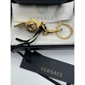 Versace Medusa Gold Metal Keychain Charm Made in Italy
